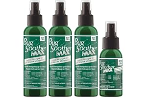 Bug Soother MAX - Extra Strength Natural Gnat, Tick, and Mosquito Repellent, 3 Pack 4 fl oz w/Free 1 oz. Bug Spray Deterrent - DEET Free - Safe for Adults & Environment - Made in USA