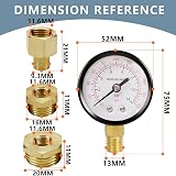 Innfeeltech 50mm BSP 1/4 Pressure Gauge 0-14 Bar 0-200 Psi Radial view 2