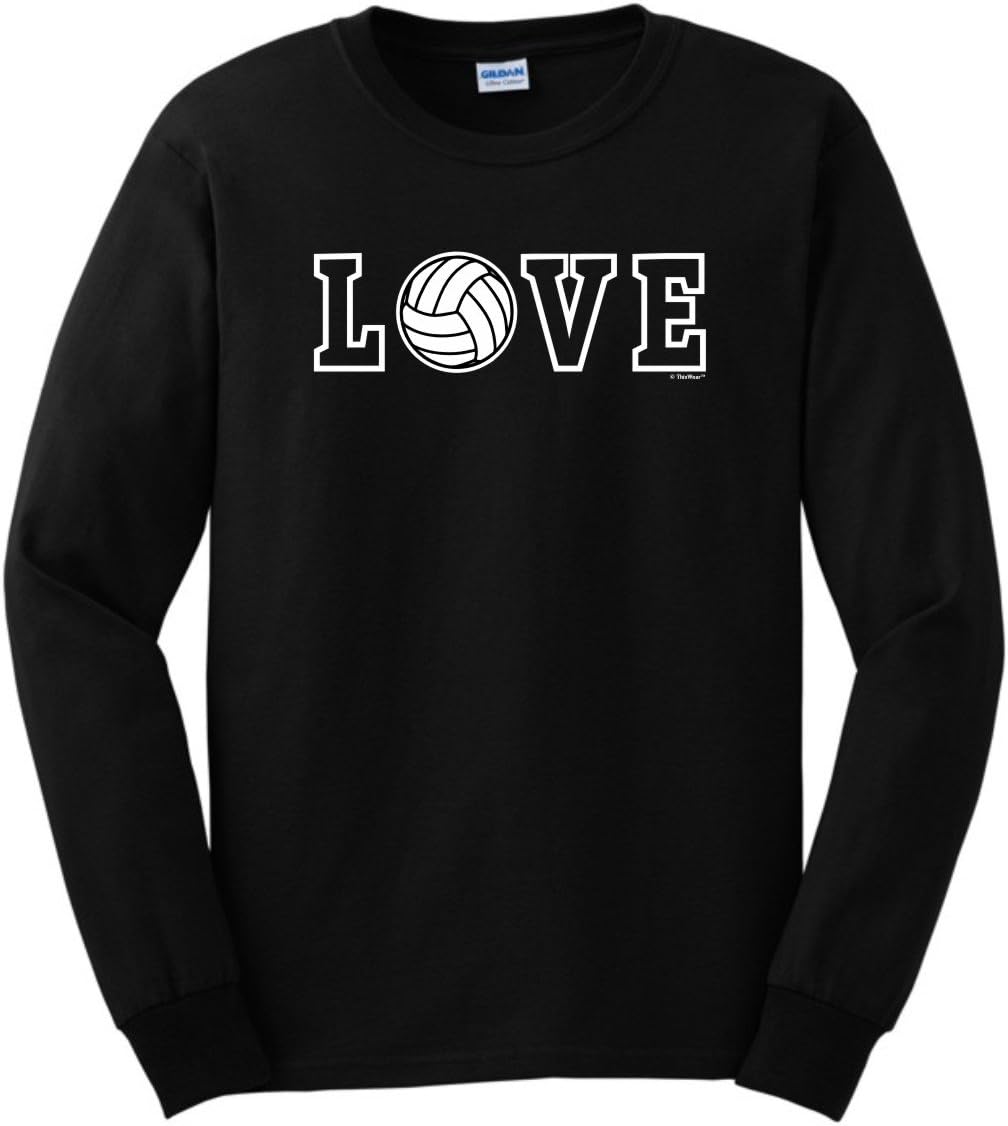 Volleyball Gifts Love Spelled with Volleyball Long Sleeve T-Shirt