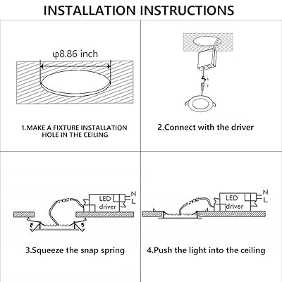 Buy Jarlstar 6 Pack 8 Inch Ultra Thin Led Recessed Ceiling Light With Junction Box 6000k Daylight 18w 110v Eqv Recessed Lighting Slim Led Can Killer Downlight 1500lm High Brightness Cri80 Online In Turkey B07k56hd1l