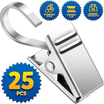 Amazon Com Teenitor 25 Pack Curtain Clips Stainless Steel Strong
