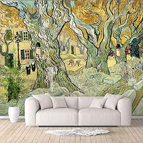 Wall Murals for Bedroom Starry Night by Van Gogh Famous Paintings Large Removable Wallpaper Peel and Stick Wall Stickers - 66x96 inches
