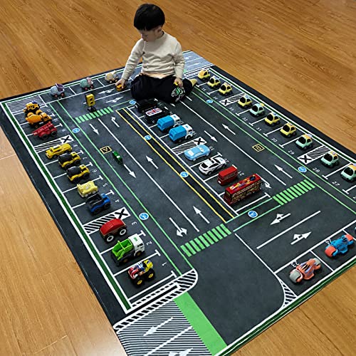 Kids Rug City Road Traffic System Playmat Rugs 5x7 Ft Kids Carpet