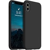 AOTESIER Compatible with iPhone X Phone Case and iPhone Xs Case 5.8 inch,Silky Touch Premium Soft Liquid Silicone Rubber Anti-Fingerprint Full-Body Protective Flexible Bumper Case, Black