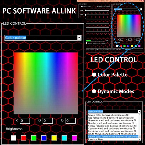 Computer Fan Controller Commander - Speed Adjustable for High Airflow 3-pin case fan or pwm case fan - Include Addressable LED Strip Light and Port - Multi Function By PC Software For Desktop Computer