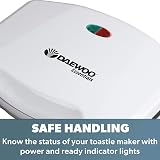Daewoo Essentials 2 Slice Sandwich Toaster 750W Non-Stick Plates White view 4