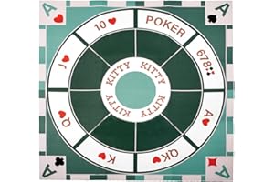 EXTGUDS Michigan Rummy Play Mat,27.6" x 27.6", 2-9 Players, Tripoley Game Foldable Felt Mat,Classic Family Casino Games of Bets and Bluffs,The Perfect Blend of Rummy and Poker（Only Game Mats）