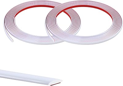 Zayejod 10M White Self-Adhesive Moulding Trim 2 Rolls 8mm PVC Edge