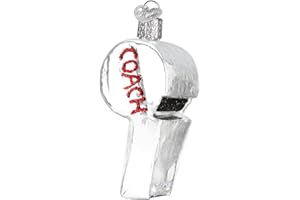 Old World Christmas Coach's Whistle Glass Blown Ornament for Christmas Tree, Handcrafted Holiday Decoration, Sports Collection