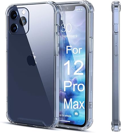 Amazon Com Case For Iphone 12 Pro Max Clear Slim Fit Hard Back Soft Silicone Tpu Bumper Cover Thin Cute Full Body Shock Proof Protection Anti Yellow Transparent Protective Case For I Phone 12 Pro Max