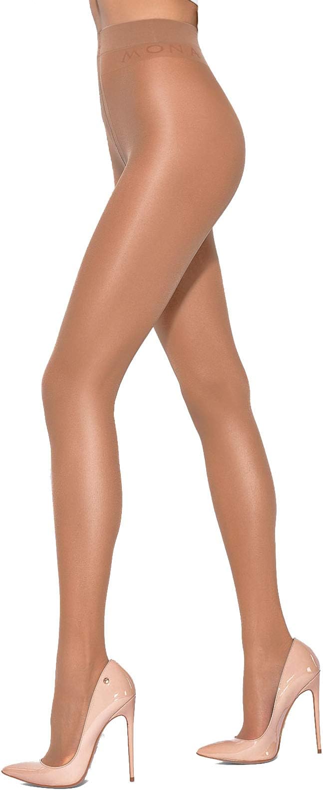Exclusive T-Band Tights Mona "Dalia" -15 Denier -6 Colours-Size S,M,L,XL (Medium, Daino)