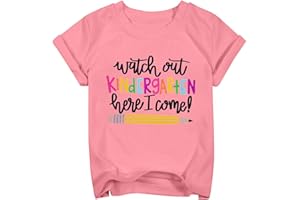 HEBBE Kindergarten Shirts for Girls Watch Out Kindergarten Here I Come Shirt Kids Back to School T Shirt Children School Tee