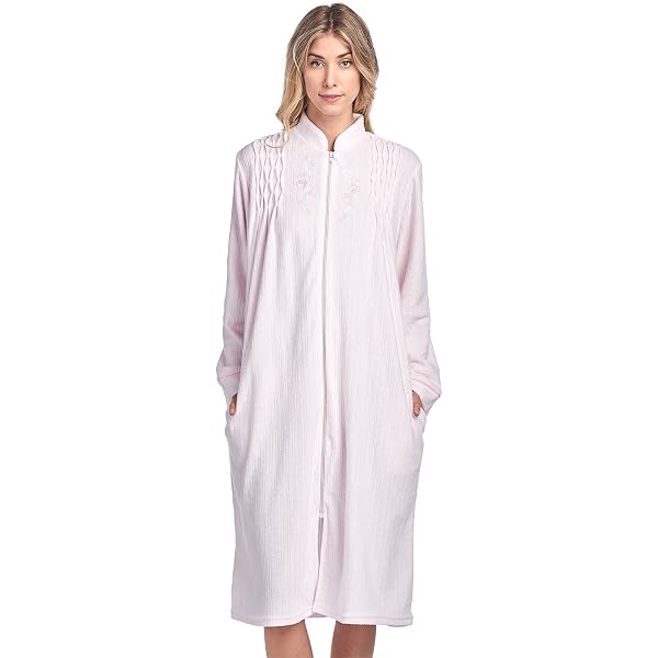 Casual Nights Women's Long Quilted Robe House Dress - Blue - Small at  Amazon Women's Clothing store