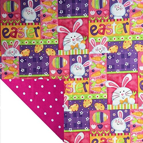 Kiddokins Cotton Cloth Napkin for Kids Lunchbox: Easter Bunny Double Sided Napkin