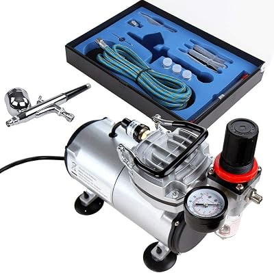 Timbertech Airbrush Kit ABPST05 with Air Compressor 3/4 Bar 20-23L/min