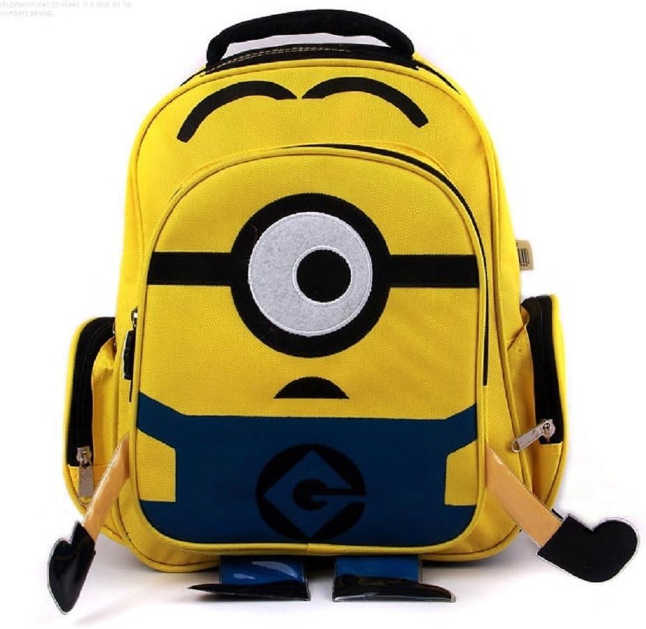 Despicable Me children cartoon Minion child yellow bag backpack for kids children school bags for students (Yellow One Eye16")