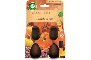 Air Wick Essential Mist Refill, 2ct, Pumpkin Spice, Fall Scent, Essential Oils, Air Freshener