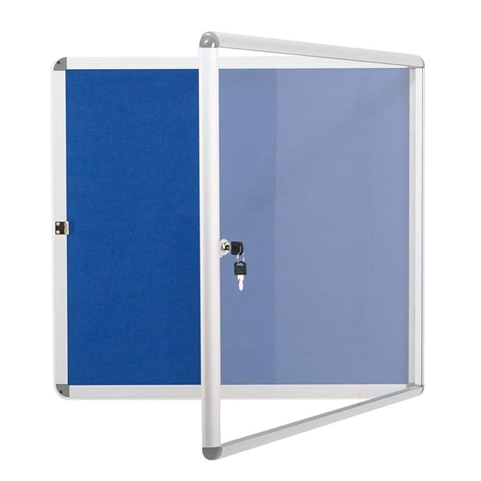 Provizon® Lockable Cover Notice Board, Bulletin Board, Pin Fabric