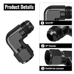 TRUCKMETER 90 Degree 10AN Female to 10AN Male