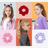 Cehomi 52Pcs Scrunchies Velvet Chiffon Satin Elastic Hair Ties Ponytail Holder view 2