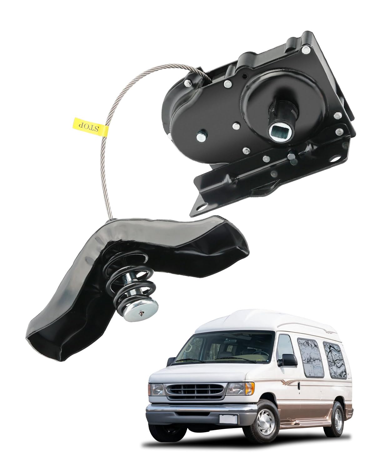 Photo 1 of Spare Tire Carrier, Compatible with 1996-2018 Ford E-150 E-250 E-350 E-450 E-550 Econoline, Spare Tire Hoist, Spare Tyre Mount under Frame, Offset Cable Spare Tire Winch, OE# 1C1Z1A131AA, 924-527