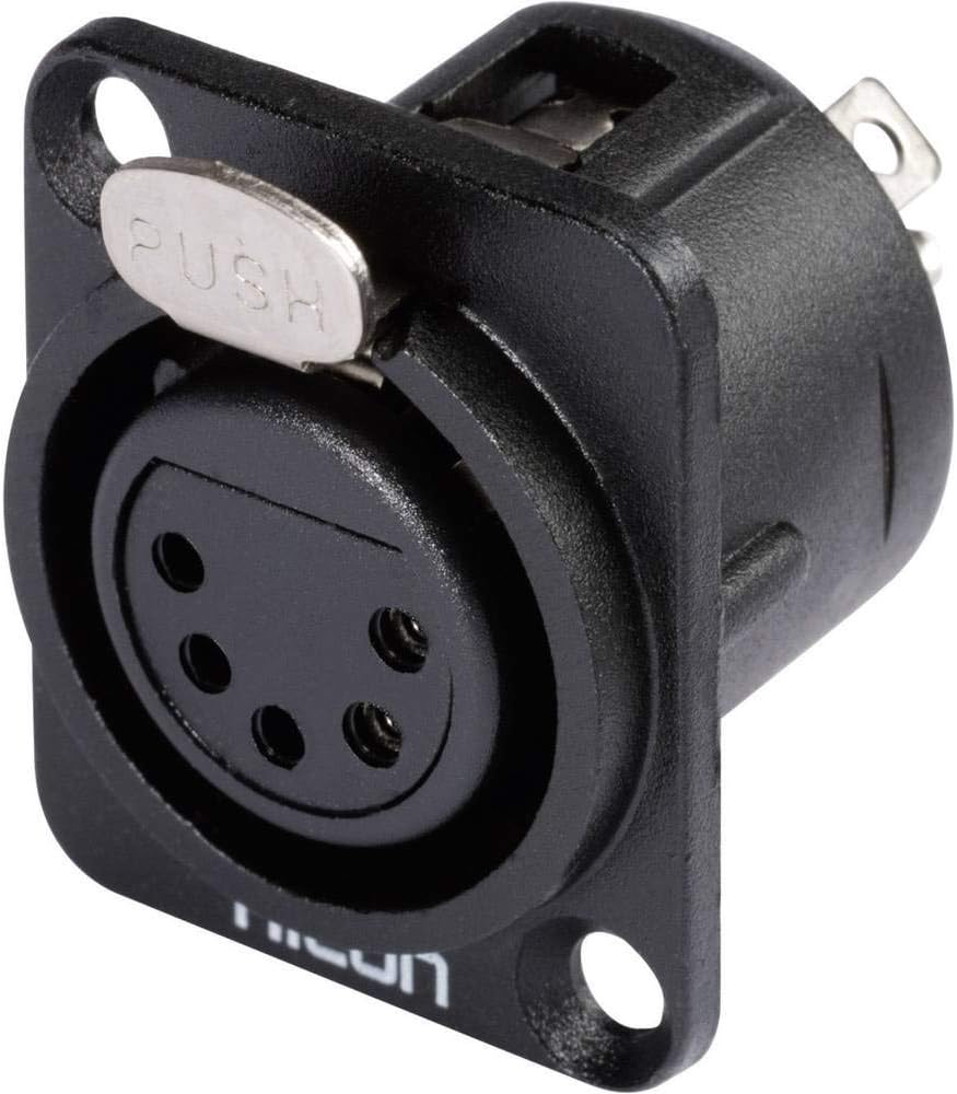 Hicon XLR-Steckverbinder Flanschbuchse, Kontakte gerade Polzahl: 5 black HI-X5DF-M 1 St.