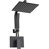 Black Shower Head and Handle Set, Shower Faucet Set with 10 Inch Rain Shower Heads with Handheld Spray Combo, Rainfall Bathroom Shower System Rain Shower Head and Handle Set