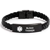 KAIMINGXUAN Medical Symbol Awareness Braided Leather ID Bracelet For Women Men,SOS Emergency Health Life Alert Engraved Stainless Steel Jewelry