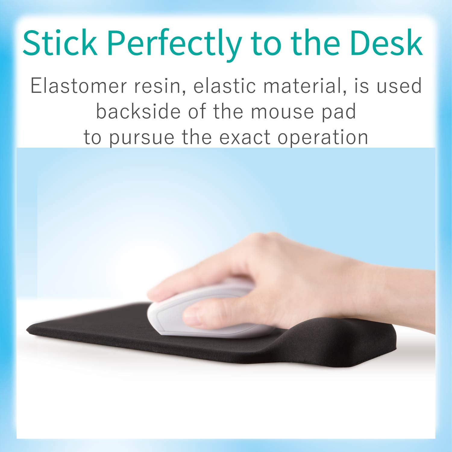 Elecom MP-GELBK Mouse Pad Wrist Rest Gel Material Desk Mouse Pad Black