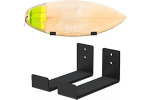 Poskad Surfboard Wall Mount Rack，Minimalist Surf Board Hangers for Wall Display Mount Storage(Screws Included).