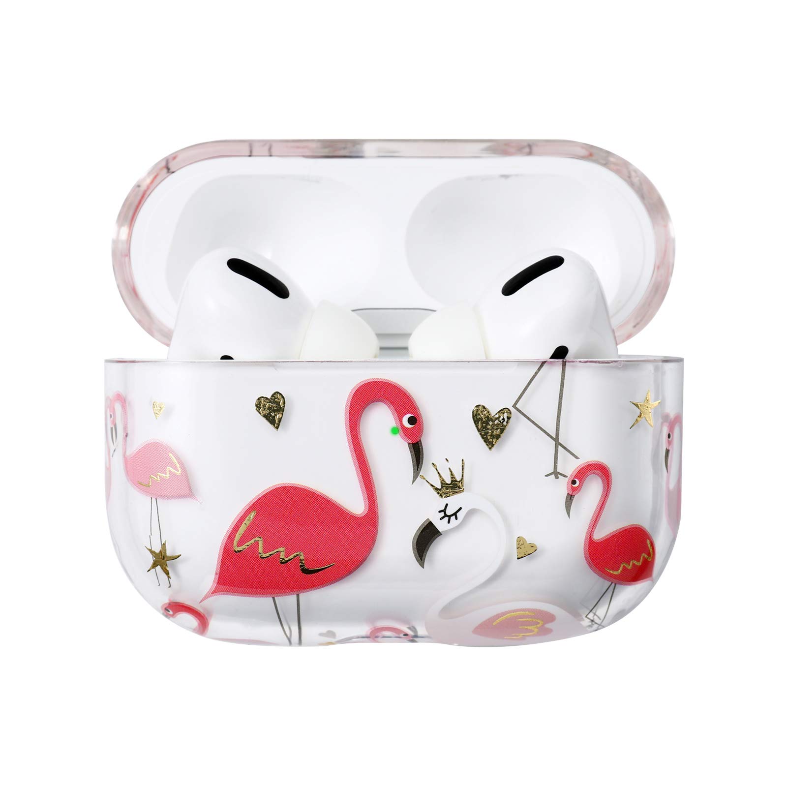 AKABEILA Case for AirPods Pro 2019 Cover, Compatible with Apple AirPods Pro 2019 1st Generation 2019 Case Cute Pattern Clear Hard PC AirPods Case Shockproof Front LED Visible Anti-Slip Protective