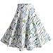 Fancyqube(TM) Women Pleated Vintage Skirts Floral Print Midi Skirt Style19 XL