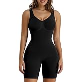 SHAPERX Women's Shaping Mid-Thigh Bodysuit Tummy Control Shapewear Seamless Full Body Shaper