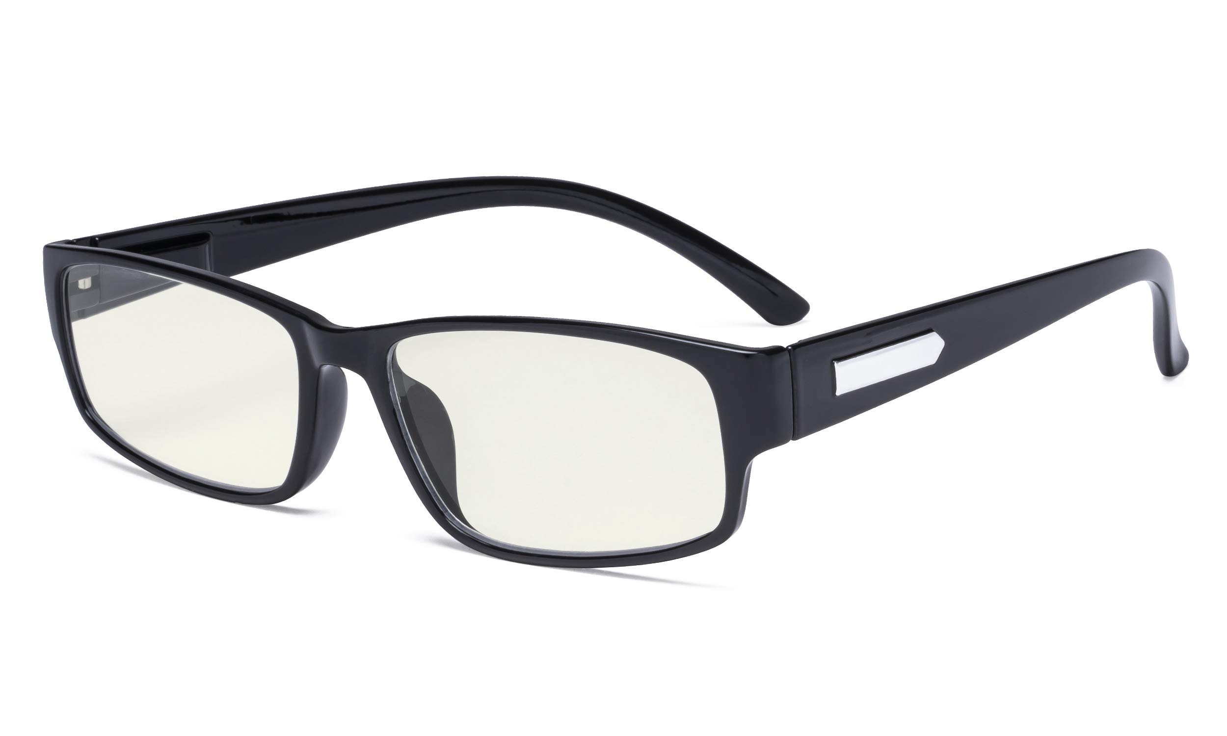 Eyekepper Blue Light Filter Glasses Men - UV420 Rays Protection Computer Screen Reading Glasses Blocking Digital Glare - Black +0.75