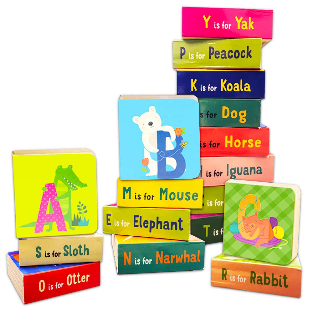 Animal ABC Board Books Set Toddlers Babies - Pack of 24"My First" Mini Board Books with Stickers (Alphabet Board Books)