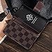 RAYTOP® Luxury Brand Designer Brown Checks Synthetic Leather Cases for Apple iPhone 5 5s Folding Flip Covers Plaid Checkered Striped Gold Logo Top Rated Quality Men Guys Gift Cheap