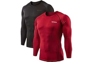 DEVOPS 2 Pack Men's Thermal Long Sleeve Compression Shirts