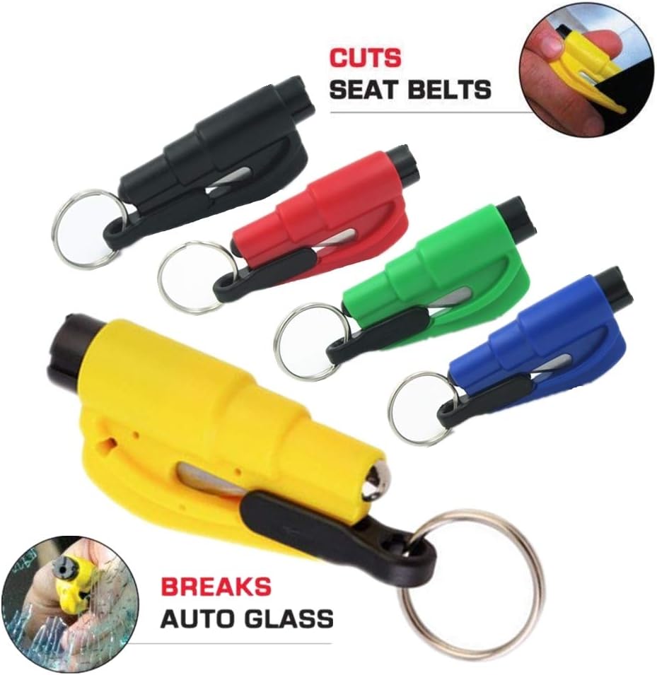 5 Pcs Car Escape Rescue Tool Keychain Glass Breaker Seatbelt Cutter