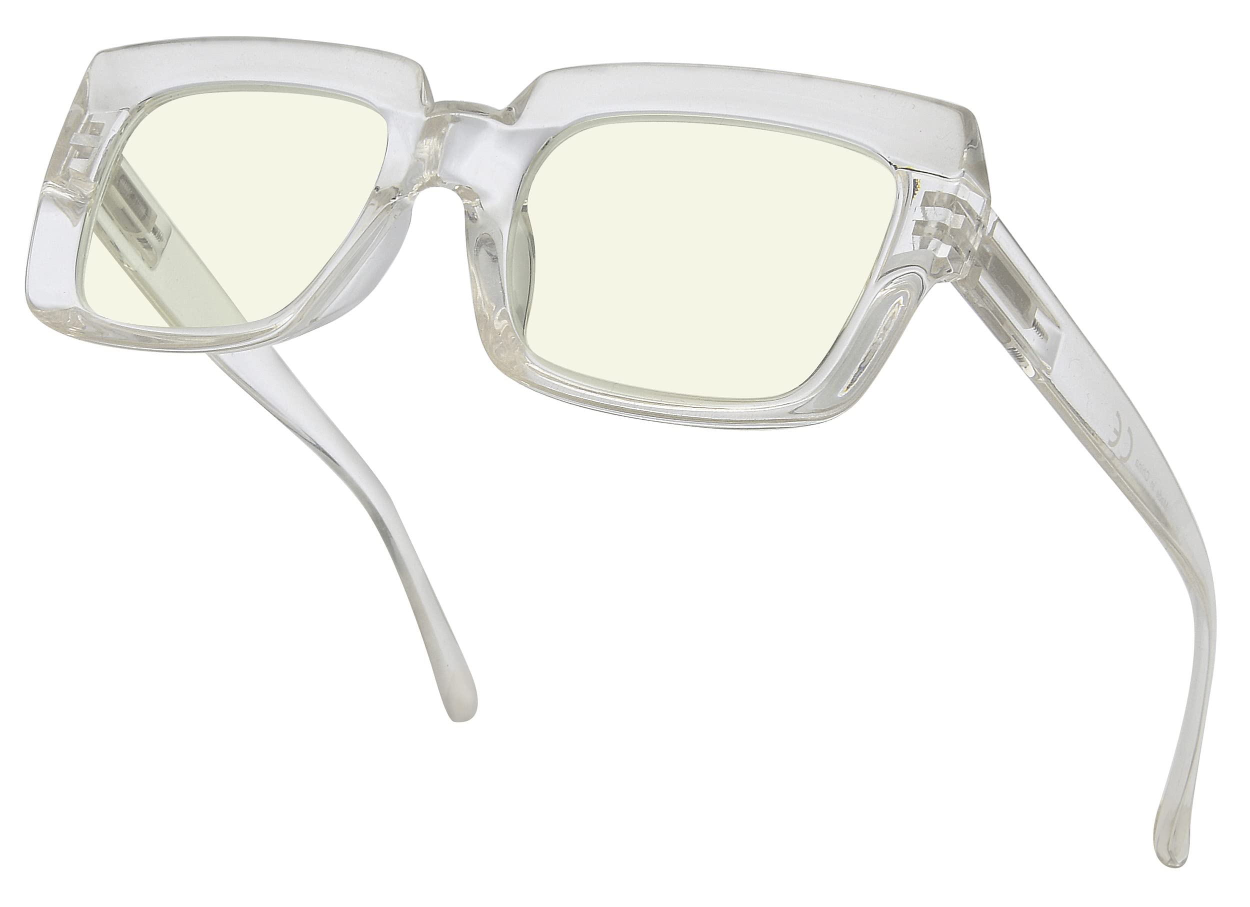 Eyekepper Computer Glasses - Blue Light Filter Eyewears Women - UV420 Protection Oversized Square Eyeglasses - Transparent