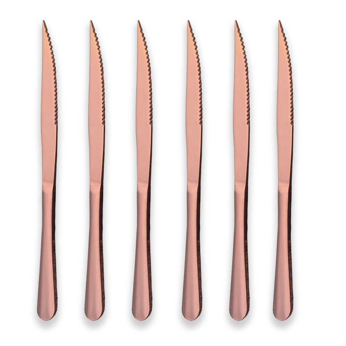 Rose Gold Plated Stainless Steel Steak, Copper Color Knife HeavyDuty