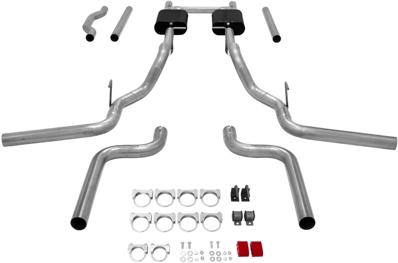 Flowmaster 17742 American Thunder Crossmember-Back Exhaust Kit 2.5 Inch Aluminized Steel Compatible with 1973-1974 Chevy and GMC C10 C20 2wd with V8 engines
