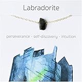 Natural Crystal Stone Curb Necklace with Card,Female Design Feeling Titanium Steel Necklace 1PC