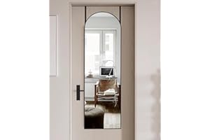 AyeWish Full Length Arched Mirror, 14'' x 48'', Hanging/Leaning, Home Decor, Black