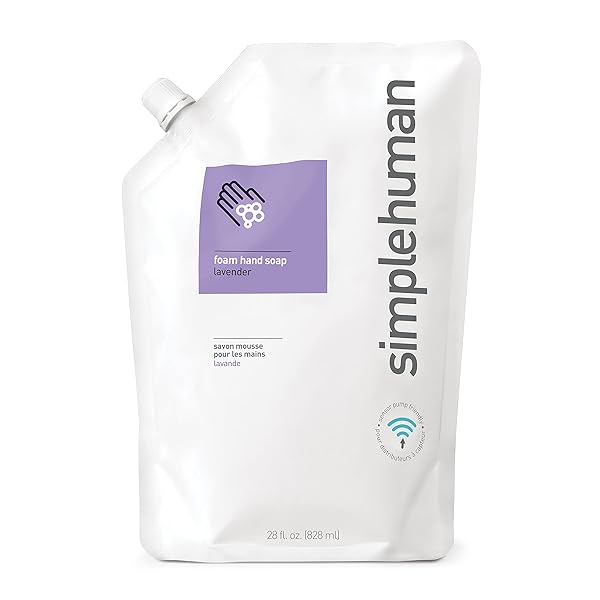 SIMPLEHUMAN LAVENDER FOAM HAND SOAP REFILL POUCH, 28 FL OZ.