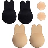 Valentines Day 2 Pieces Strapless Sticky Push-Up Bra for Women,Adhesive Invisible Backless Nipple Covers