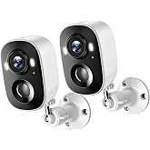 Jooedi Security Cameras Wireless Outdoor, Indoor Camera for Home Security | No Subscription Required, 2K Battery Powered, Color Night Vision, Spotlight Siren Alarm, AI Motion Detection, 2.4G WiFi