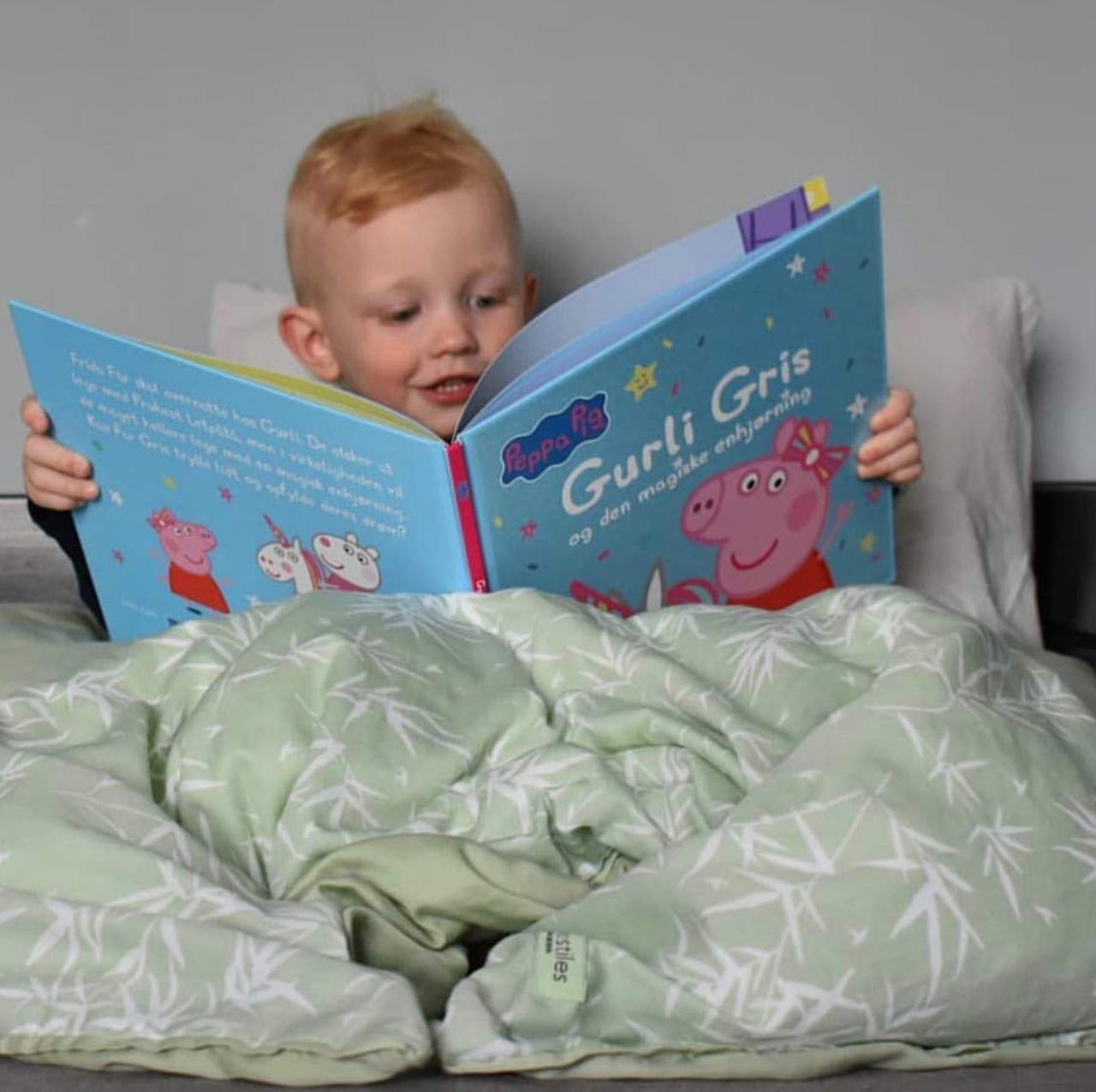 Manostiles Danish Design Organic Cotton Luxury Junior Bedding, Soft Matcha