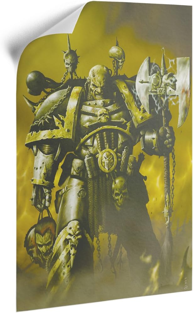 Warhammer Art Iron Warrior-A3 Removable Canvas Poster Official Games Workshop Merchandise, White, 42 x 30 x 0.2 cm