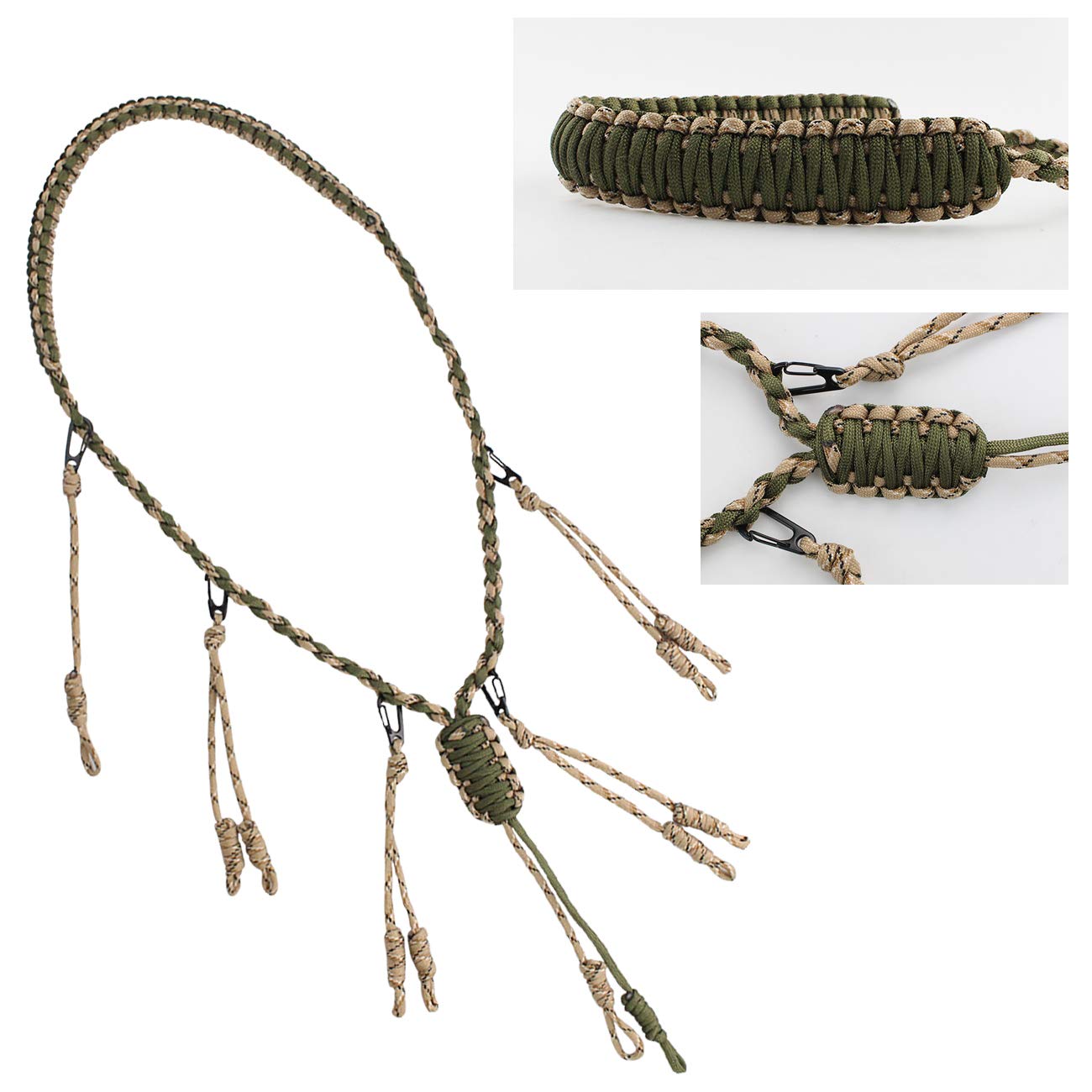 Yolyoo Duck Call Lanyard with Removable Drops 550 Paracord Hand Braided Secures 5 Calls Military Grade Adjustable Loops for Hunting Goose,Varmint, Predator, Deer or Duck Calls