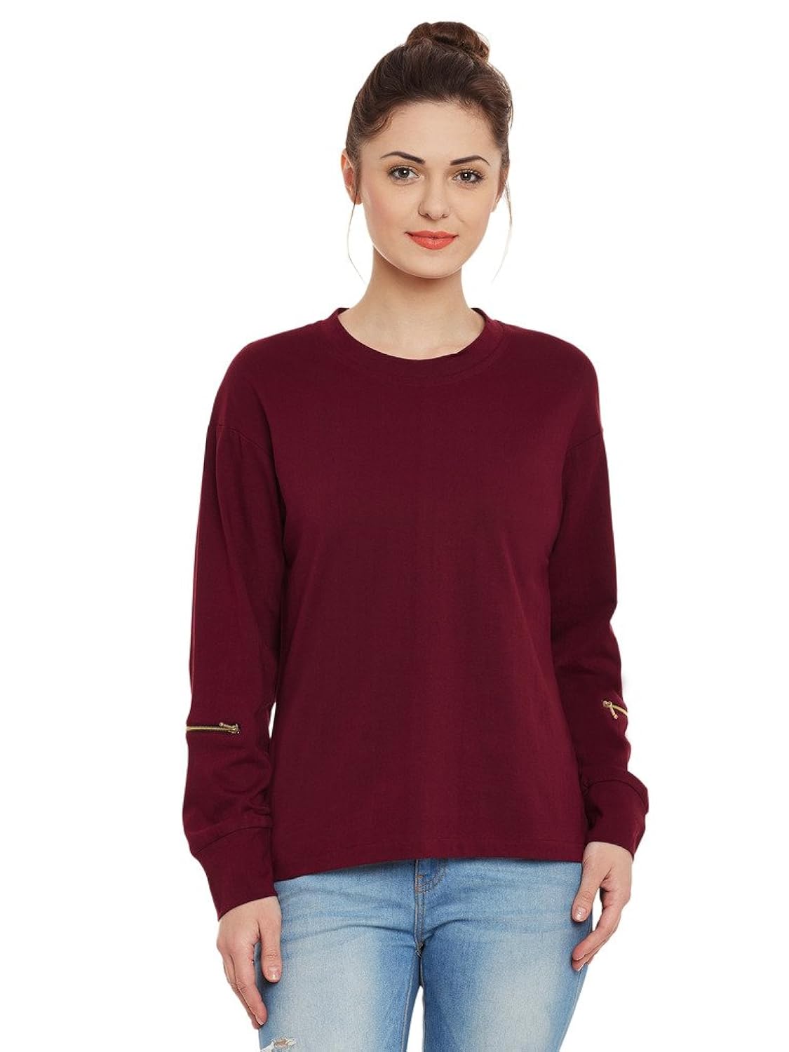 miss chase womens maroon top